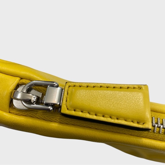 PRADA NWT Yellow Grace Leather Triangle Wristlet Pouch Detachable Strap - Picture 7 of 16